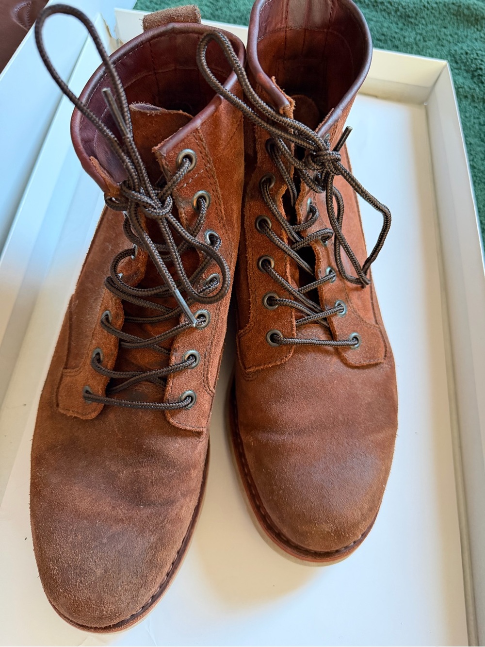 Filson Brown Roughout Leather workshop Boots